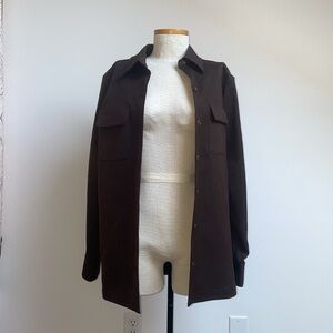 Norton mcnaughton button up brown top size medium stretch